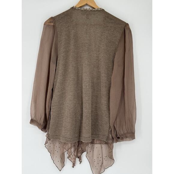 NWT Pretty Angel Blouse Jacket Womens M Lace Rhinestone Embroidery Gypsy Fairy - Picture 3 of 13